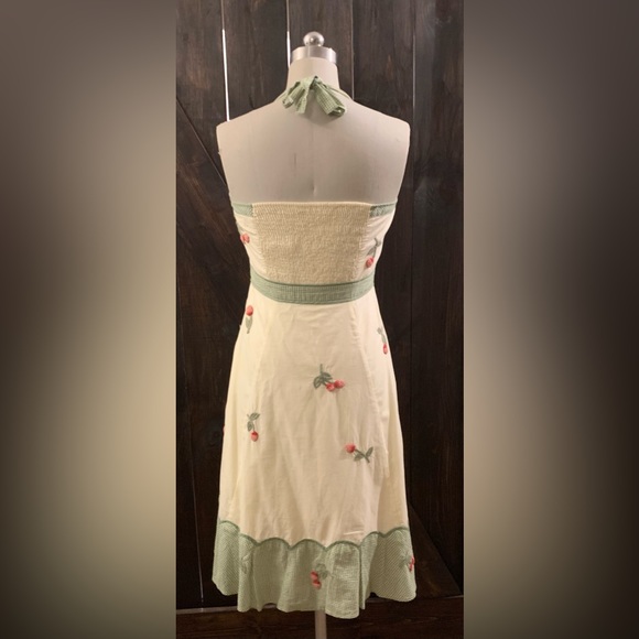 RARE Odille Cherry Festival halter dress -Anthropologie Sz 10 - Picture 2 of 2